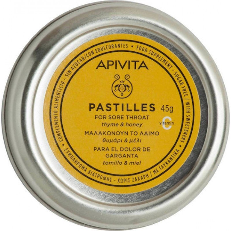 Apivita Pastilles Χωρίς Ζάχαρη Μέλι & Θυμάρι 45gr