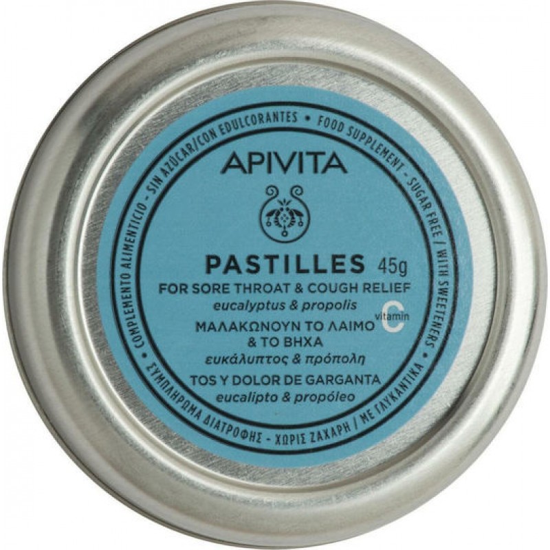 Apivita Pastilles Χωρίς Ζάχαρη Ευκάλυπτος & Πρόπολη 45gr