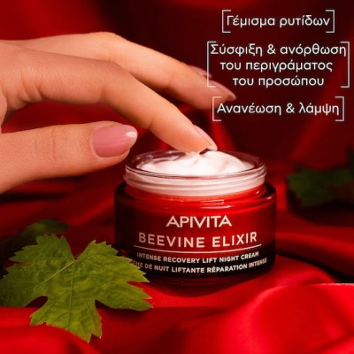 Apivita Beevine Elixir Συσφικτική Κρέμα Προσώπου Νυκτός με Υαλουρονικό Οξύ & Κολλαγόνο 50ml