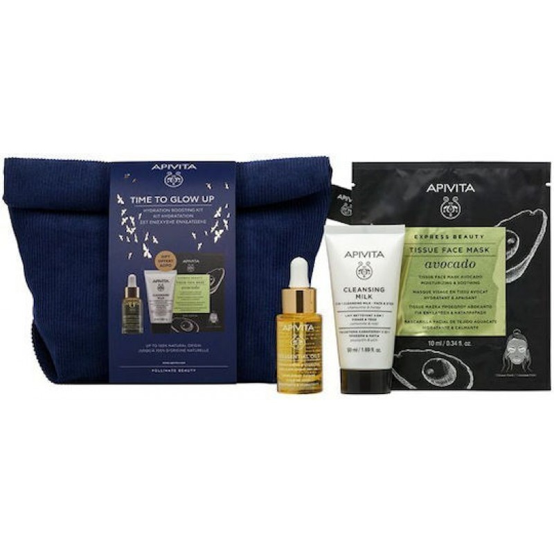 Apivita Promo Time To Glow Up Beessential Day Oil 15ml & Cleansing Milk 50ml & Avocado Tissue Mask 10ml Apivita Promo Time To Glow Up Beessential Day Oil 15ml & Cleansing Milk 50ml & Avocado Tissue Mask 10ml