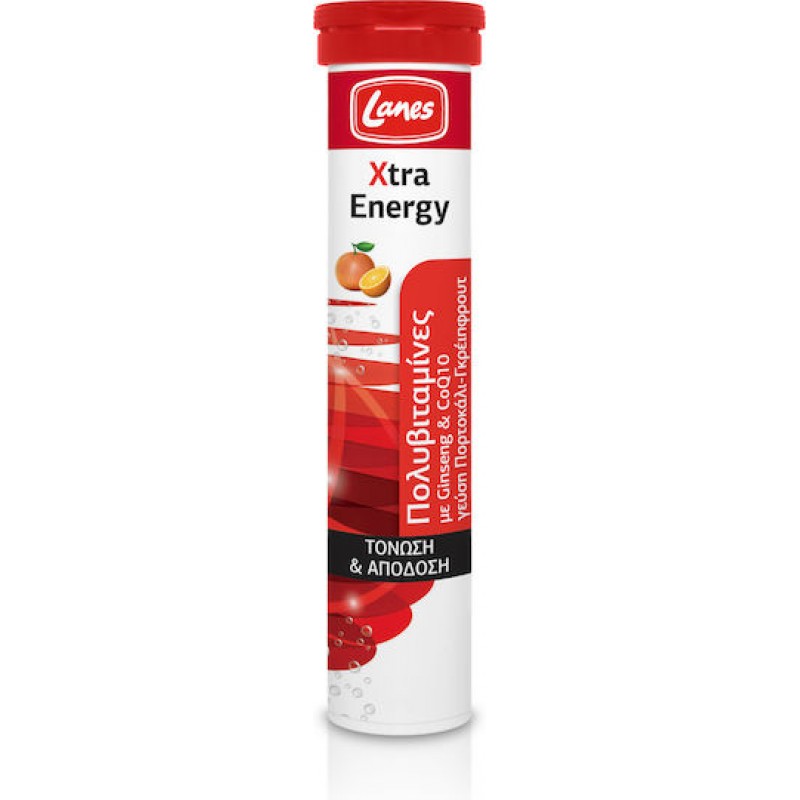 Lanes Xtra Energy Πολυβιταμίνη για Ενέργεια Orange Grapefruit 20 αναβράζοντα δισκία Lanes Xtra Energy Πολυβιταμίνη για Ενέργεια Orange Grapefruit 20 αναβράζοντα δισκία