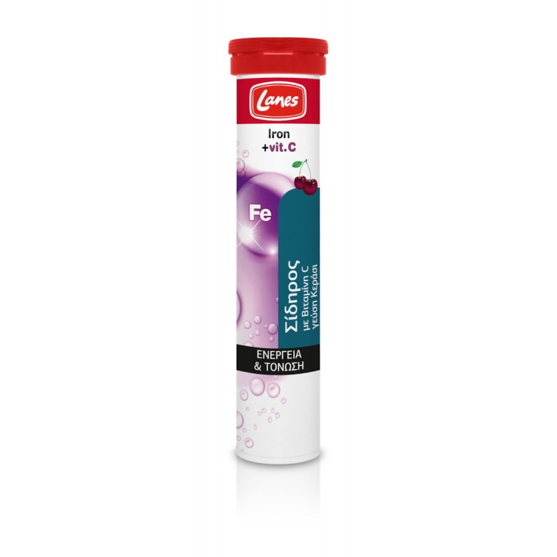 Lanes Iron & Vitamin C 20 αναβράζοντα δισκία Κεράσι Lanes Iron & Vitamin C 20 αναβράζοντα δισκία Κεράσι