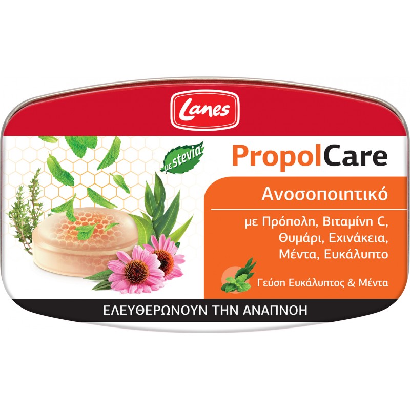 Lanes PropolCare Καραμέλες Ευκάλυπτος & Μέντα 54gr Lanes PropolCare Καραμέλες Ευκάλυπτος & Μέντα 54gr