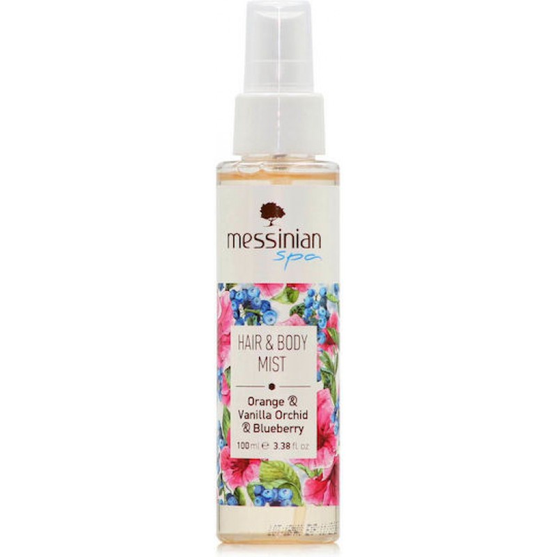 Messinian Spa Body & Hair Mist Orange & Vanilla Orchid & Blueberry 100ml