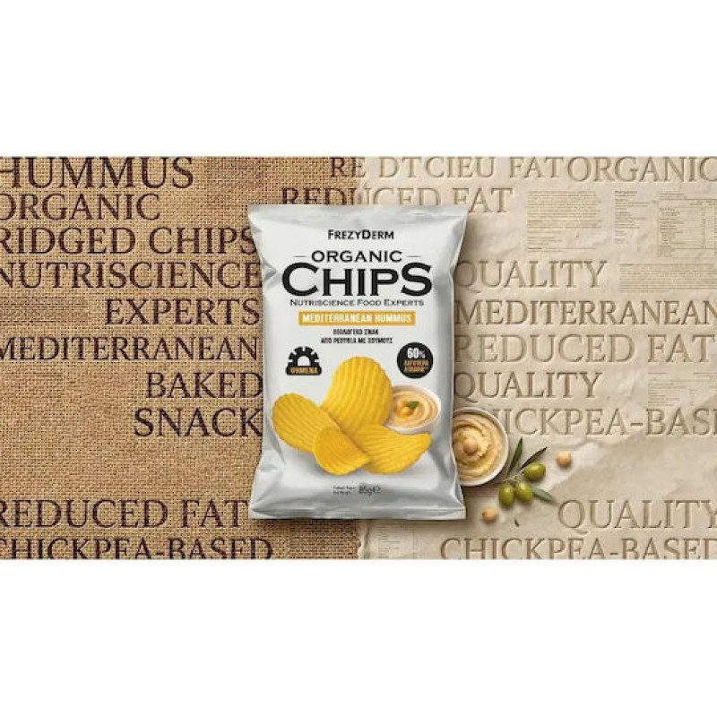 Frezyderm Organic Chips Mediterranean Hummus Βιολογικό Σνακ Rεβύθια Χούμους 85g