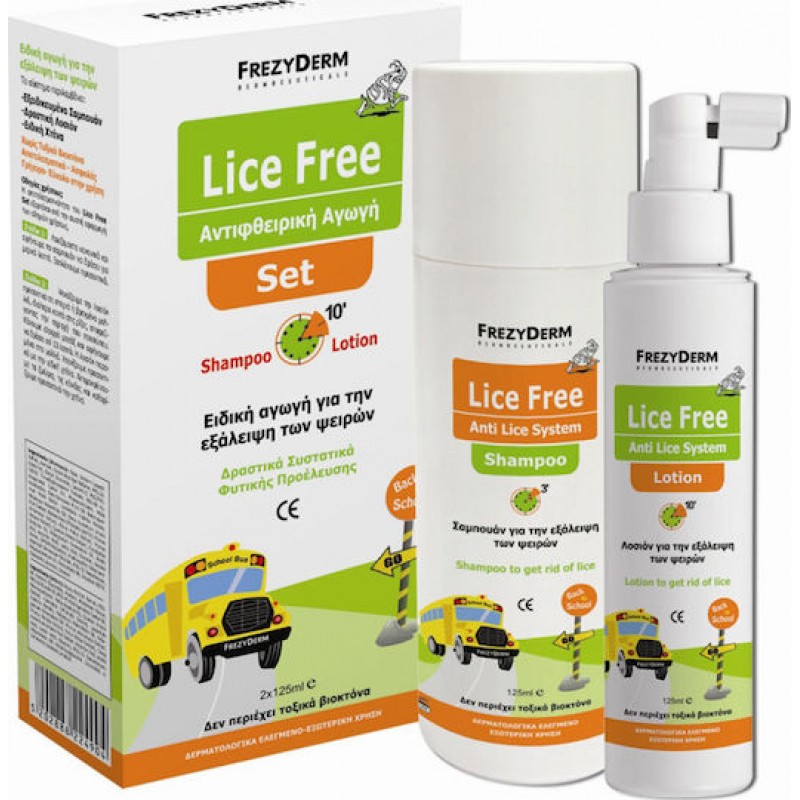 Frezyderm Lice Free Αντιφθειρικό Σετ με Χτενάκι, Σαμπουάν & Λοσιόν σε Spray για Αντιμετώπιση των Ψειρών 3τμχ