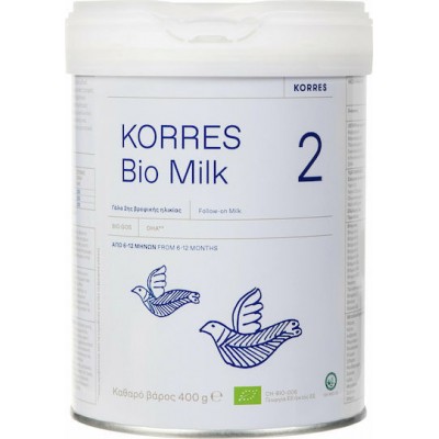 Korres Γάλα σε Σκόνη Bio Milk 2 Χωρίς Γλουτένη για 6+ Μηνών 400gr