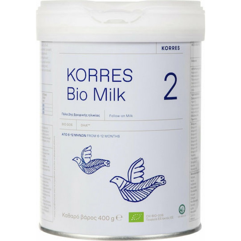 Korres Γάλα σε Σκόνη Bio Milk 2 Χωρίς Γλουτένη για 6+ Μηνών 400gr