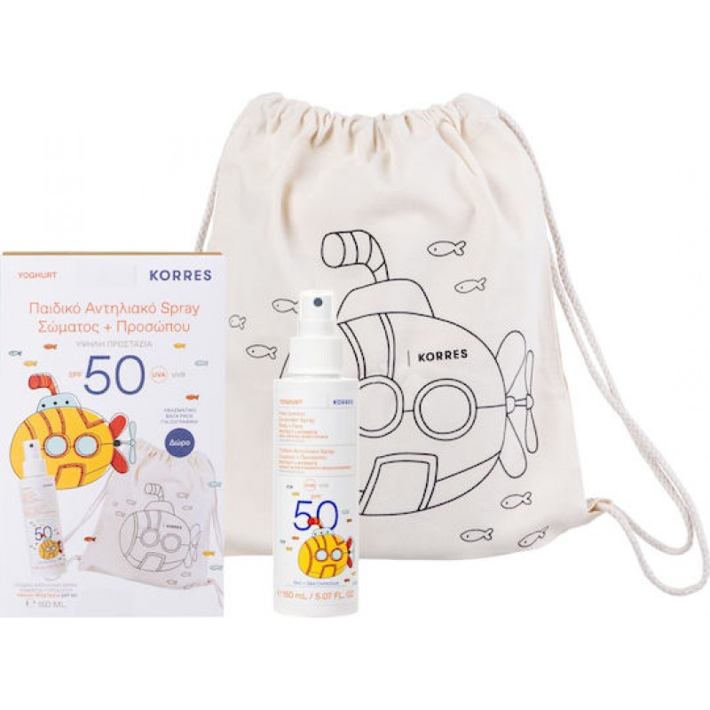 Korres Αδιάβροχο Παιδικό Αντηλιακό Spray Yoghurt για Πρόσωπο & Σώμα SPF50 150ml