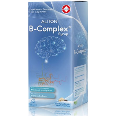 Altion B-Complex Syrup Βιταμίνη για Ενέργεια, Ενίσχυση του Ανοσοποιητικού & το Νευρικό Σύστημα Vanilla Cream 150ml