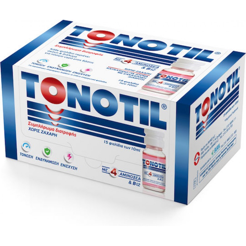 Tonotil με 4 Αμινοξέα Πολυβιταμίνη 15τμχ x 10ml για Ενέργεια