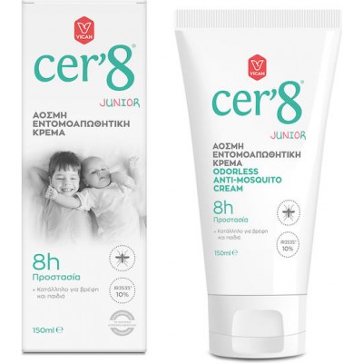 Cer'8 Junior Άοσμη Εντομοαπωθητική Κρέμα σε Σωληνάριο Κατάλληλη για Παιδιά 150ml