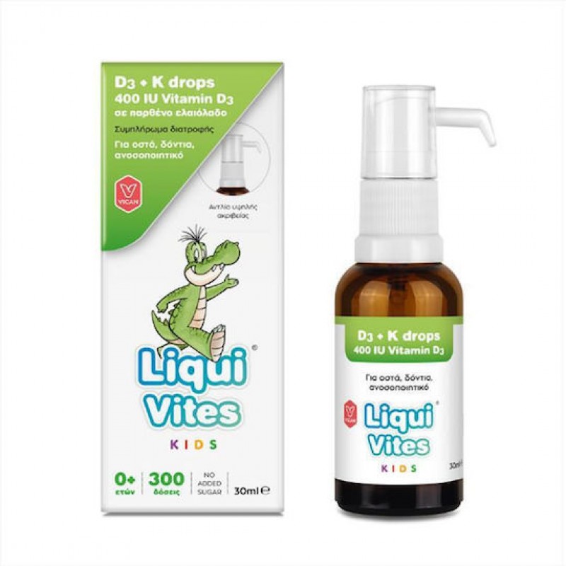Liqui Vites Kids Vitamin D3 400iu & K Drops 30ml Liqui Vites Kids Vitamin D3 400iu & K Drops 30ml