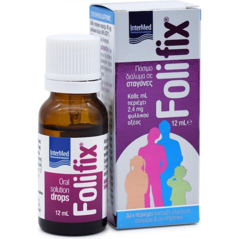 InterMed Folifix Drops Βιταμίνη για την Υγεία του Νευρικού Συστήματος 12ml