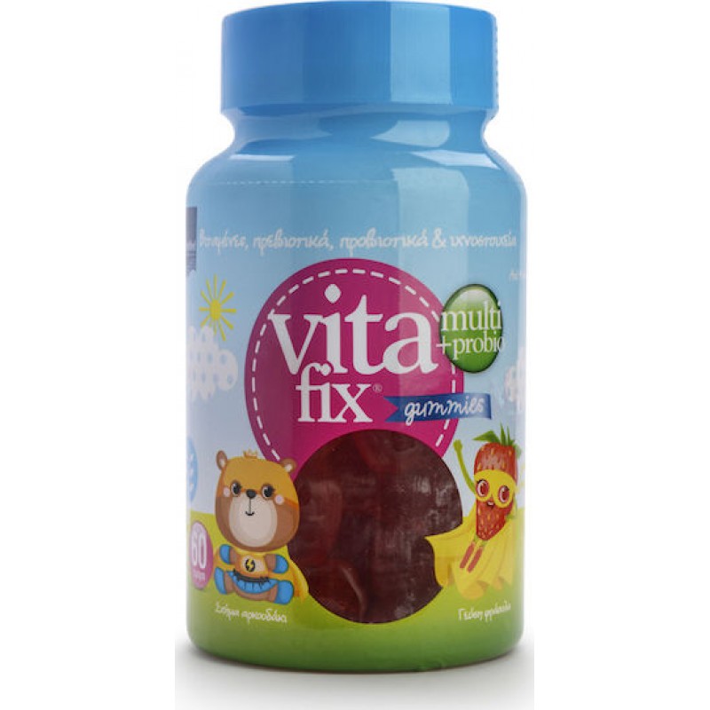 InterMed Vitafix Multi & Probio Gummies Πολυβιταμίνη για Ενίσχυση του Ανοσοποιητικού Φράουλα 60 x 1 ζελεδάκια