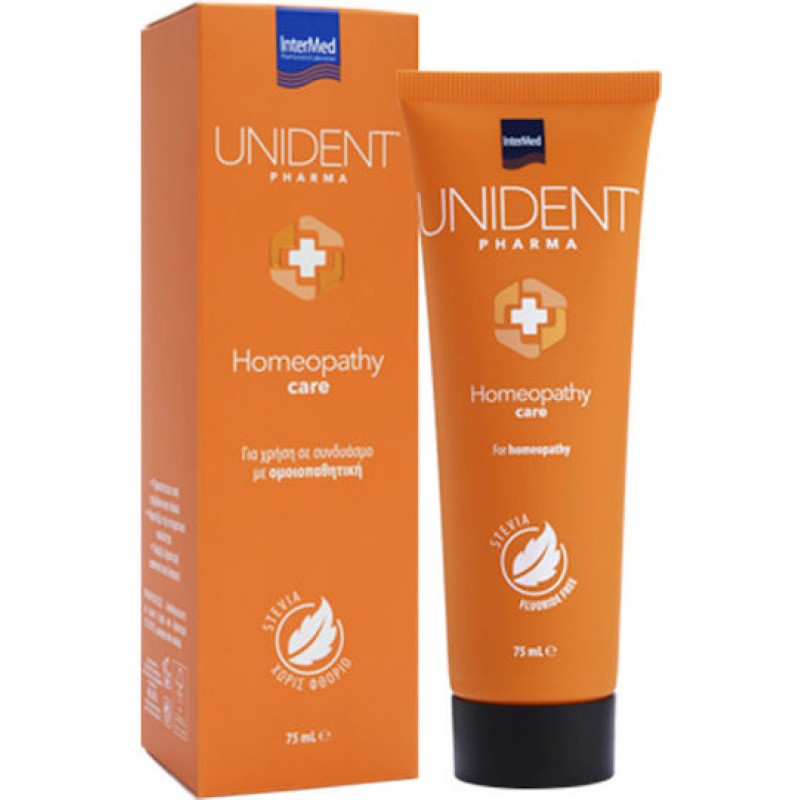 InterMed Unident Pharma Homeopathy Care Οδοντόκρεμα Χωρίς Φθόριο 75ml