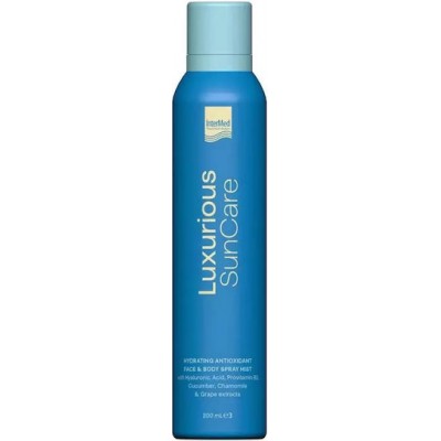 InterMed Luxurious Suncare Hydrating Antioxidant Face Mist Τόνωσης Προσώπου με Ιαματικό Νερό, Πανθενόλη & Υαλουρονικό Οξύ 200ml