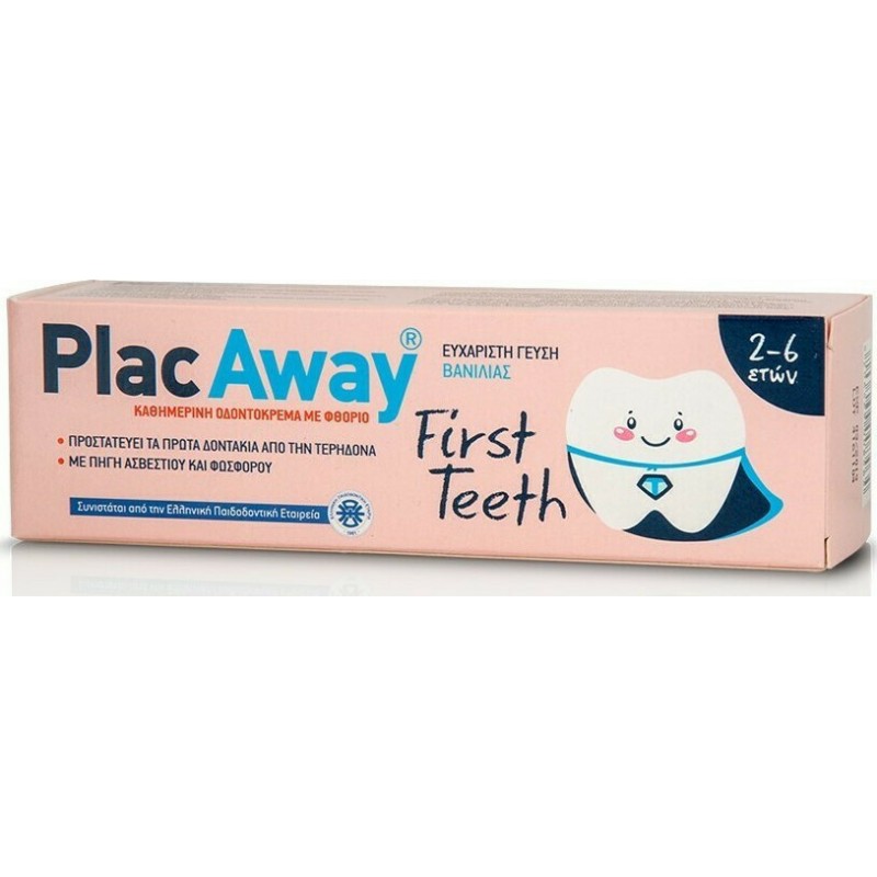 PlacAway First Teeth Παιδική Οδοντόκρεμα 2-6 50ml