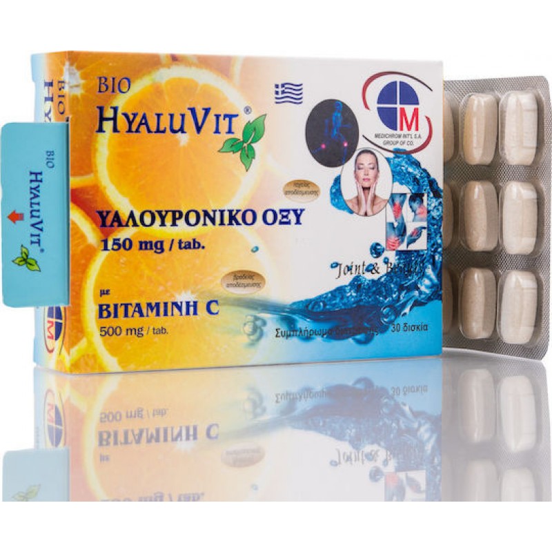 Medichrom Hyaluvit Υαλουρονικο Οξυ 150mg & Vitamin C 500mg 30 tabs