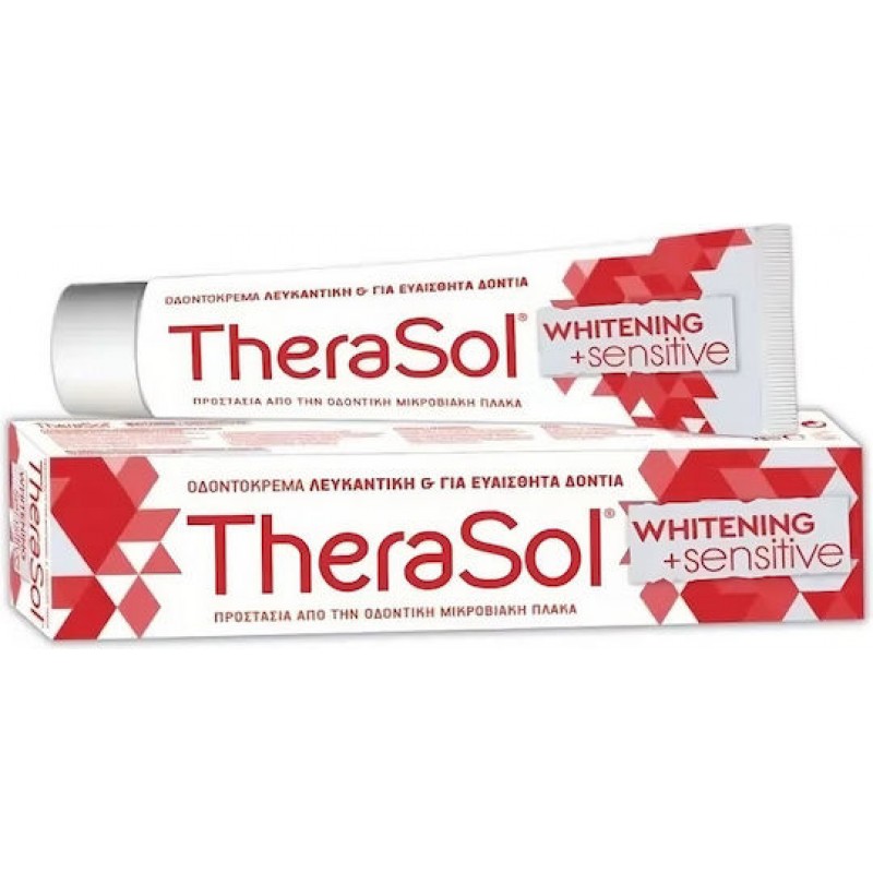 Therasol Whitening & Sensitive Οδοντόκρεμα για Ευαίσθητα Δόντια Λεύκανση & Πλάκα 75ml Therasol Whitening & Sensitive Οδοντόκρεμα για Ευαίσθητα Δόντια Λεύκανση & Πλάκα 75ml