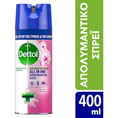 Dettol All In One Καθαριστικό Spray Γενικής Χρήσης με Απολυμαντική Δράση Orchard Blossom 400ml