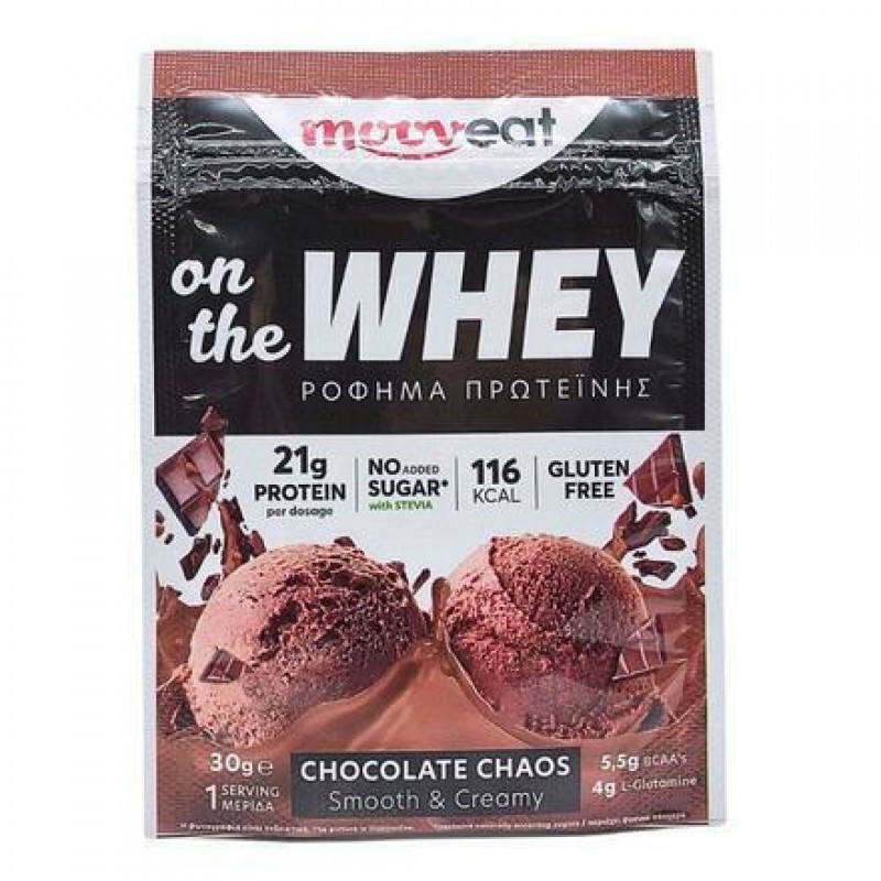 Mooveat On The Whey Πρωτεΐνη Ορού Γάλακτος Χωρίς Γλουτένη με Γεύση Chocolate Chaos 30gr