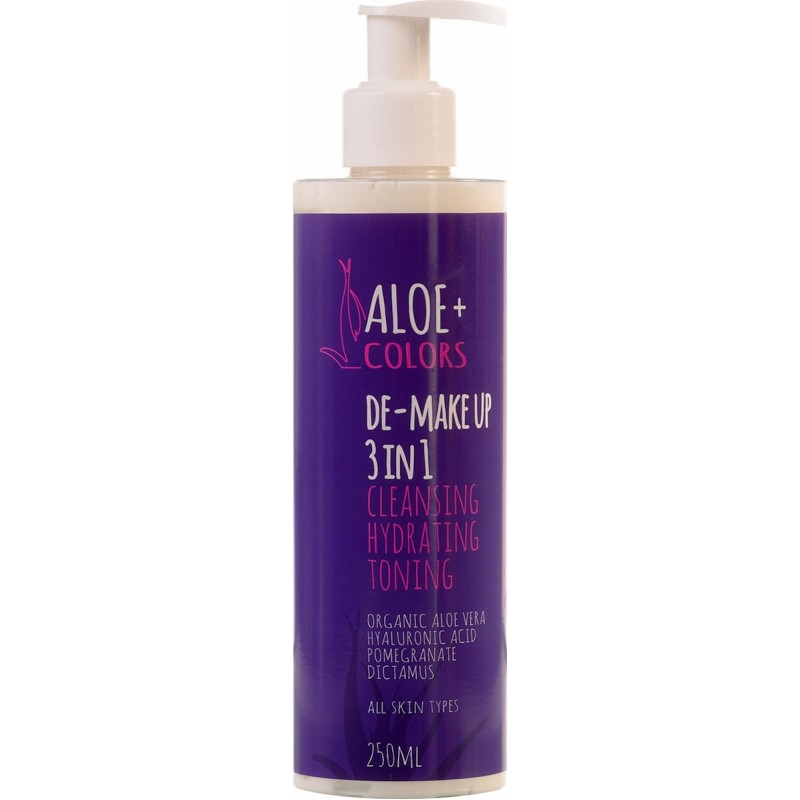 Aloe+ Colors De-Make Up 3 In 1 Γαλάκτωμα Ντεμακιγιάζ για Ευαίσθητη Επιδερμίδα 250ml