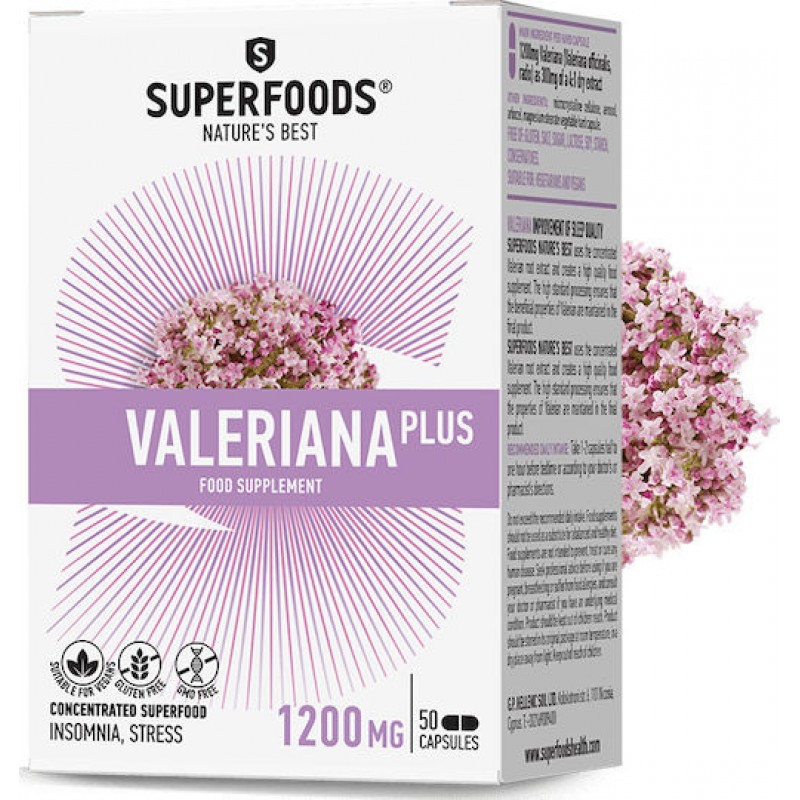 SUPERFOODS Βαλεριάνα Plus 50 caps