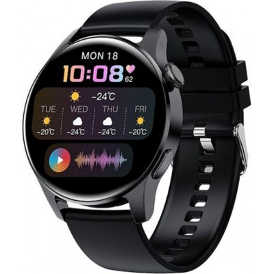 Alfa Care Kepler S25 Aluminium Smartwatch με Παλμογράφο (Μαύρο)