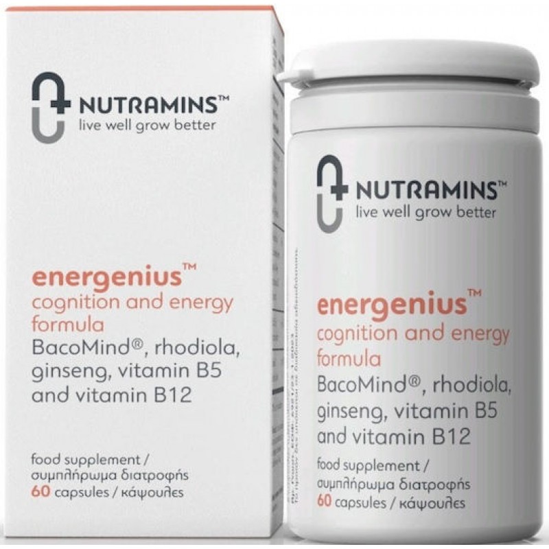 Nutramins Energeius Συμπλήρωμα για την Μνήμη & τη Συγκέντρωση 60 κάψουλες Nutramins Energeius Συμπλήρωμα για την Μνήμη & τη Συγκέντρωση 60 κάψουλες