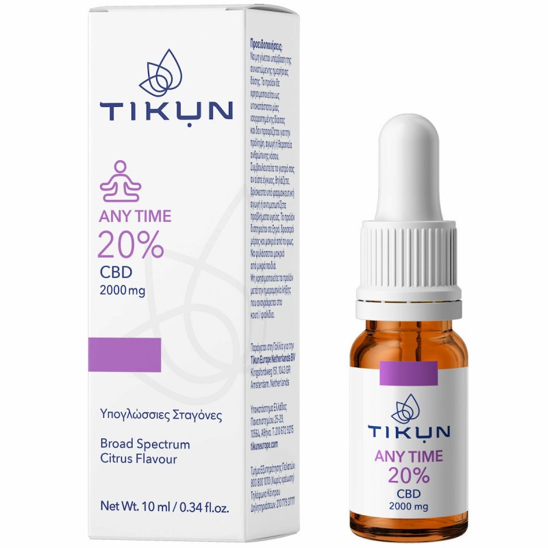 Tikun Any Time Έλαιο Κάνναβης σε Σταγόνες 2000mg με 20% CBD με Γεύση Citrus 10ml Tikun Any Time Έλαιο Κάνναβης σε Σταγόνες 2000mg με 20% CBD με Γεύση Citrus 10ml