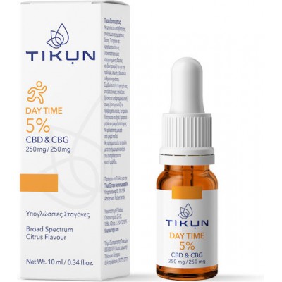 Tikun Day Time CBD 250mg & CBG 250mg Έλαιο Κάνναβης σε Σταγόνες με Γεύση Citrus 10ml