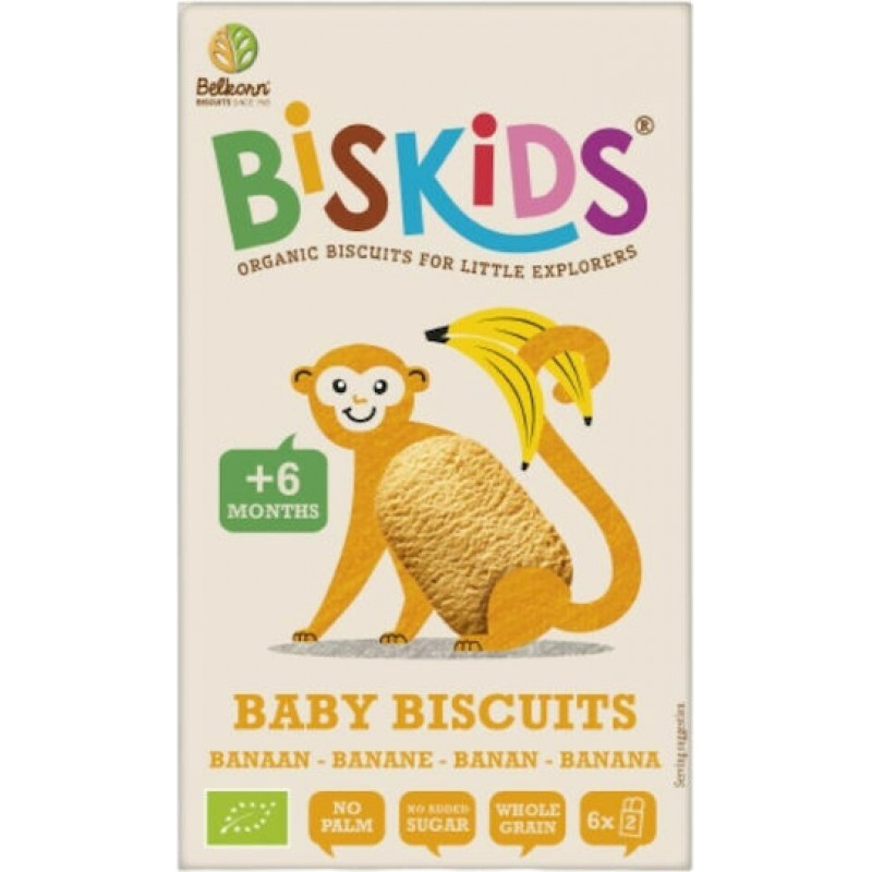 Belkorn BisKids με Γεύση Μπανάνα Χωρίς Ζάχαρη 120gr για 6+ μηνών