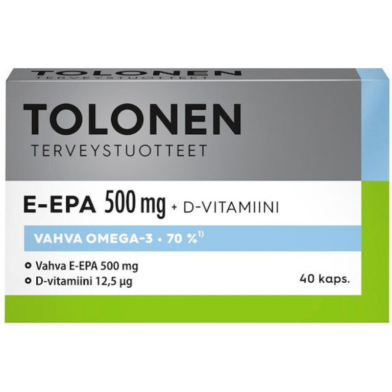 Tolonen E-EPA 500mg & Vitamin D 40caps Tolonen E-EPA 500mg & Vitamin D 40caps
