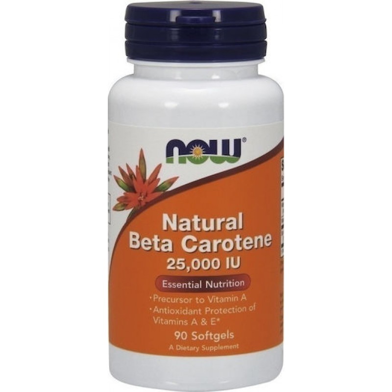 NOW FOODS NATURAL BETA CAROTENE 25000IU 90caps