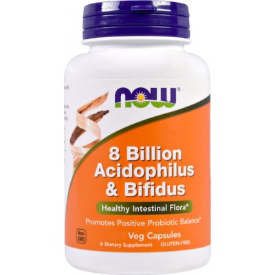 Now Foods 8 Billion Acidophilus & Bifidus Προβιοτικά 60 φυτικές κάψουλες