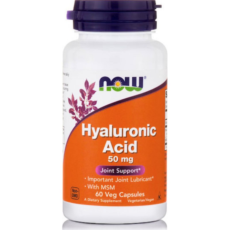 NOW FOODS HYALURONIC ACID 50mg + 450 mg MSM 60caps NOW FOODS HYALURONIC ACID 50mg + 450 mg MSM 60caps