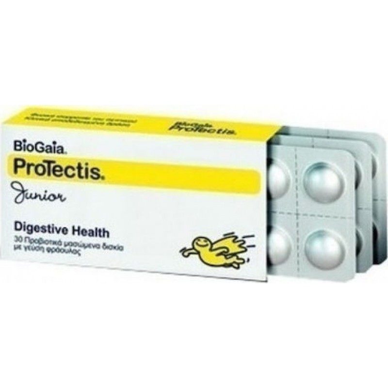 BioGaia ProTectis Junior Συμπλήρωμα με Προβιοτικά για Παιδιά 30 μασώμενες ταμπλέτες Φράουλα
