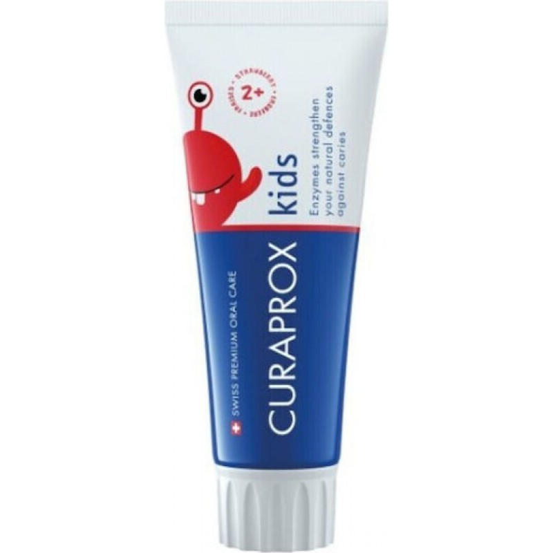 Curaprox Οδοντόκρεμα με Φθόριο 60ml 950 ppm με Γεύση Φράουλα για 2+ χρονών Curaprox Οδοντόκρεμα με Φθόριο 60ml 950 ppm με Γεύση Φράουλα για 2+ χρονών