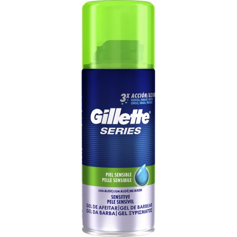 Gillette 3X Series Sensitive Gel Ξυρίσματος με Αλόη για Ευαίσθητες Επιδερμίδες 75ml