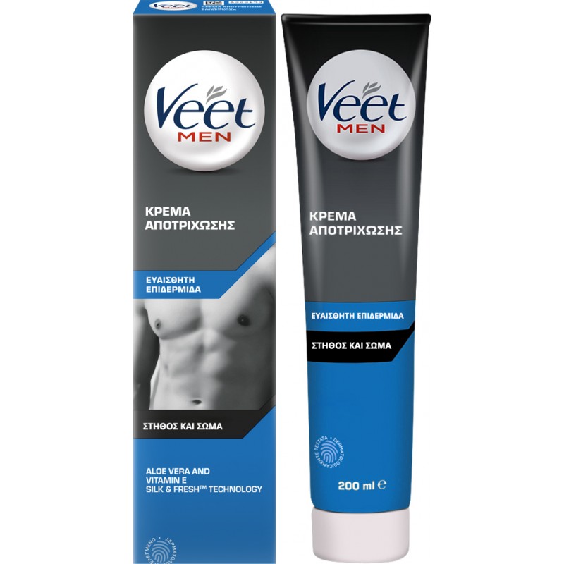 Veet Men Ανδρική Κρέμα Αποτρίχωσης Σώματος για Ευαίσθητες Επιδερμίδες 200ml Veet Men Ανδρική Κρέμα Αποτρίχωσης Σώματος για Ευαίσθητες Επιδερμίδες 200ml