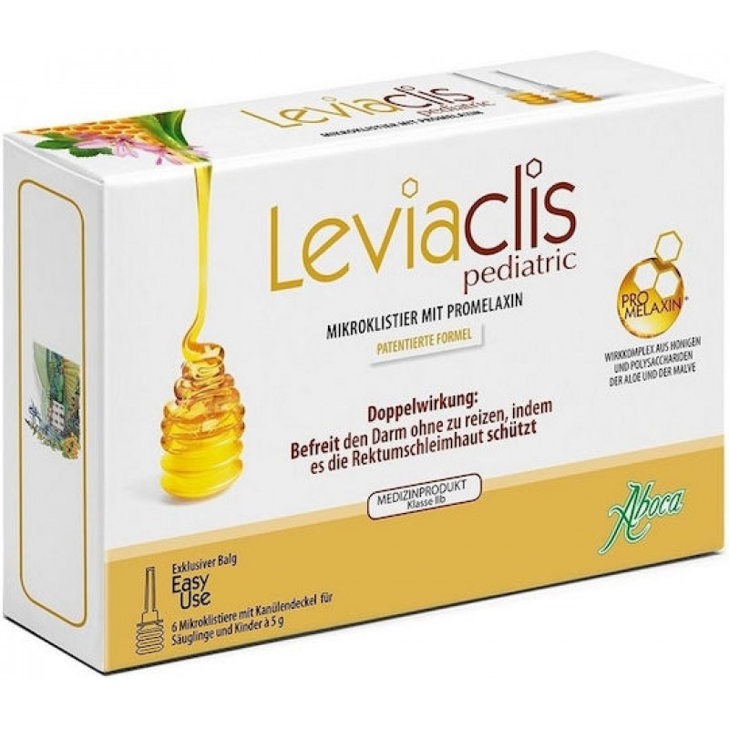 Aboca Leviaclis Pediatric Μικροκλύσμα για Δυσκοιλιότητα Κατάλληλο για Παιδιά με Promelaxin 6τμχ