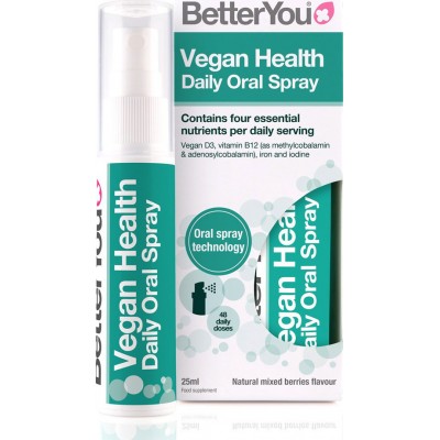 BetterYou Vegan Health Daily Oral Spray Βιταμίνη για Ενίσχυση του Ανοσοποιητικού & την Υγεία των Οστών Mixed Berries 25ml