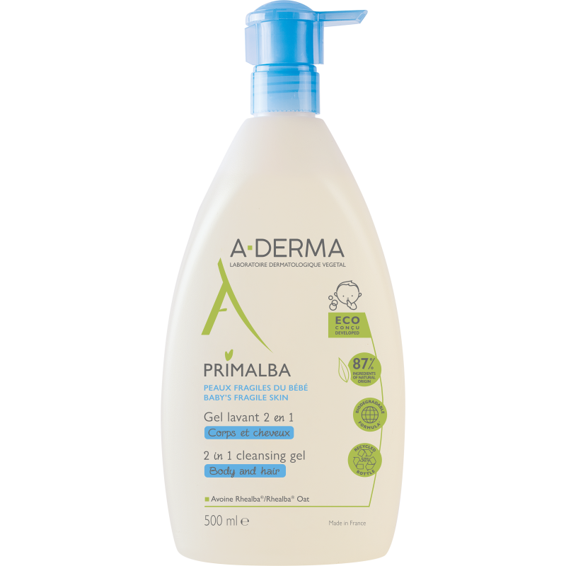 A-Derma Primalba Gel Καθαρισμού για το Ευαίσθητο Βρεφικό Δέρμα 500ml