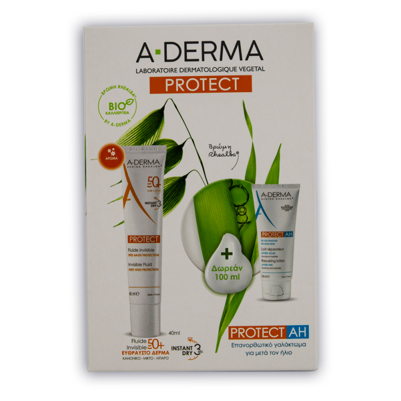 A-Derma Protect Promo Αντιηλιακή Λεπτόρευστη Κρέμα Προσώπου SPF 50+ 40ml & Δώρο After Sun Protect AH 100ml