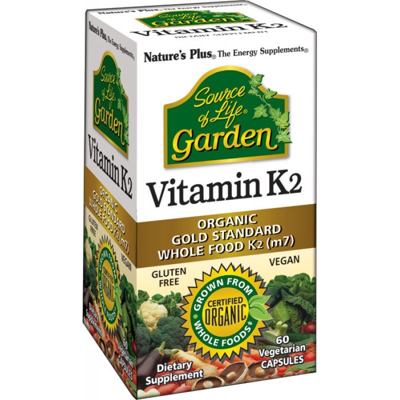 Nature\'s Plus, Garden Vitamin K2 120 mcg, 60 vcaps