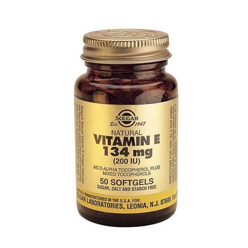 SOLGAR Vitamin  E 200 IU, 50 μαλακές κάψουλες