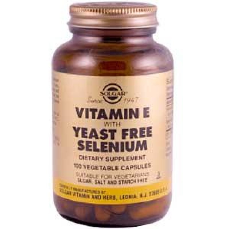 SOLGAR Vitamin E with Yeast Free Selenium, 100 φυτοκάψουλες