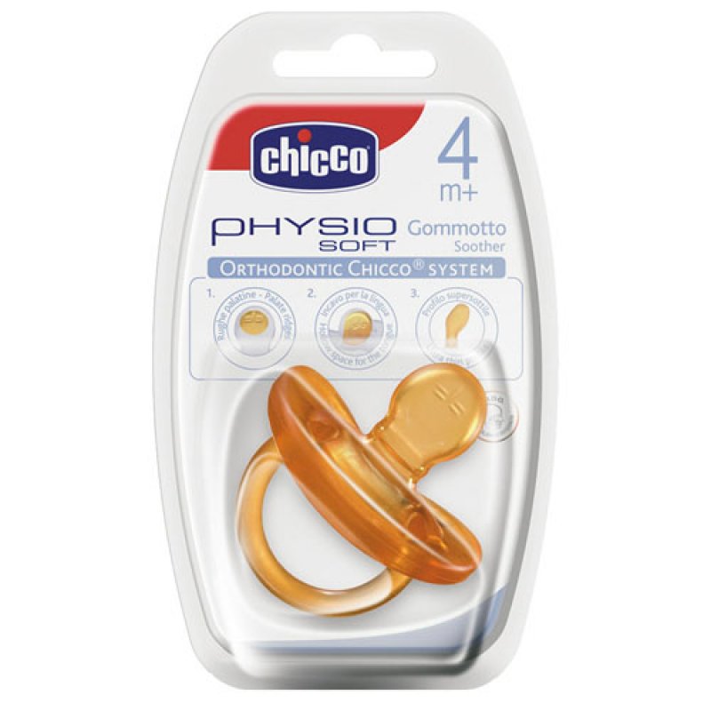 CHICCO - Physio Soft 4m+ - Πιπίλα όλο Καουτσούκ
