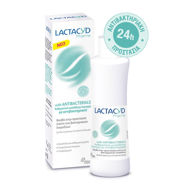 OMEGA PHARMA - LACTACYD Pharma  Antibacterial Intimate Wash - 250 ml